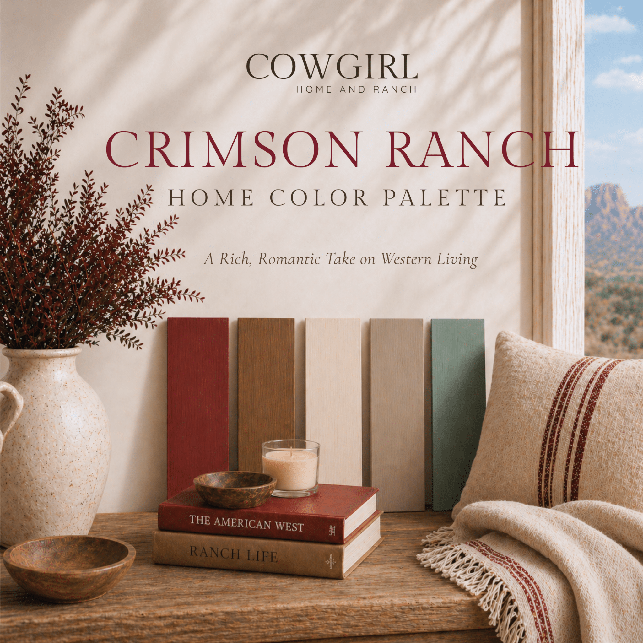 Crimson Ranch rustic red western color palette