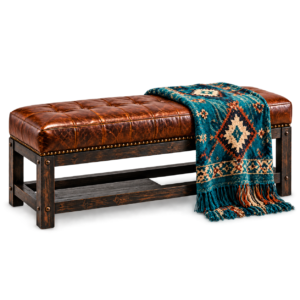 Leather Bench + Southwestern Throw (TEST)