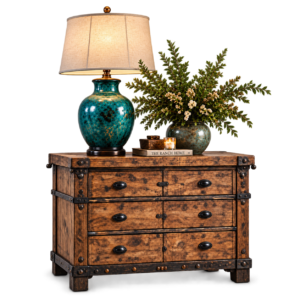 Rustic Chest + Turquoise Lamp (TEST)