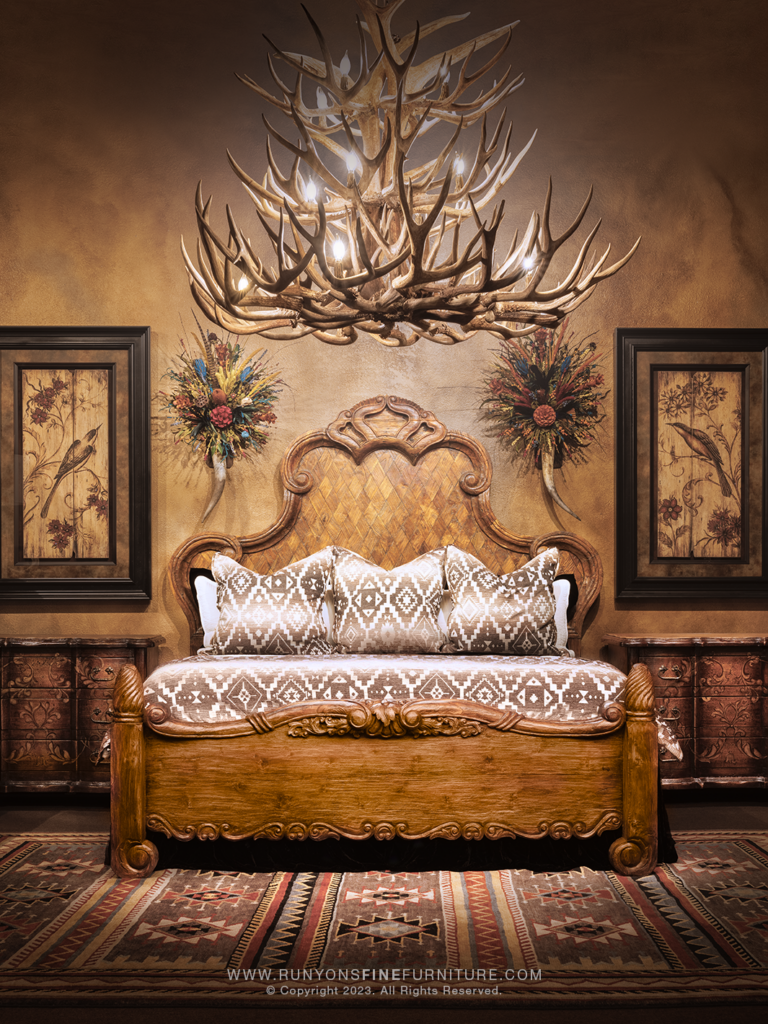 jason scott bed and antler chandelier 768x1024