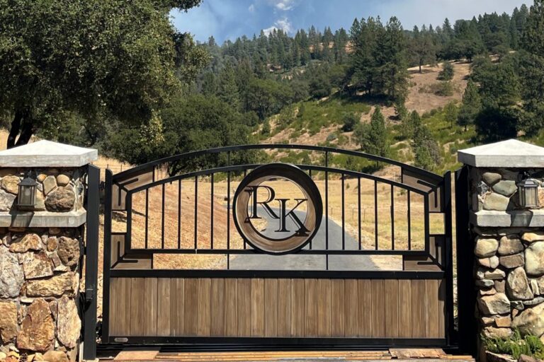 Custom monogram ranch gate by Aberdeen Custom Gate & Iron