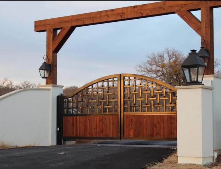 Lattice wood gate by Aberdeen Custom Gate & Iron