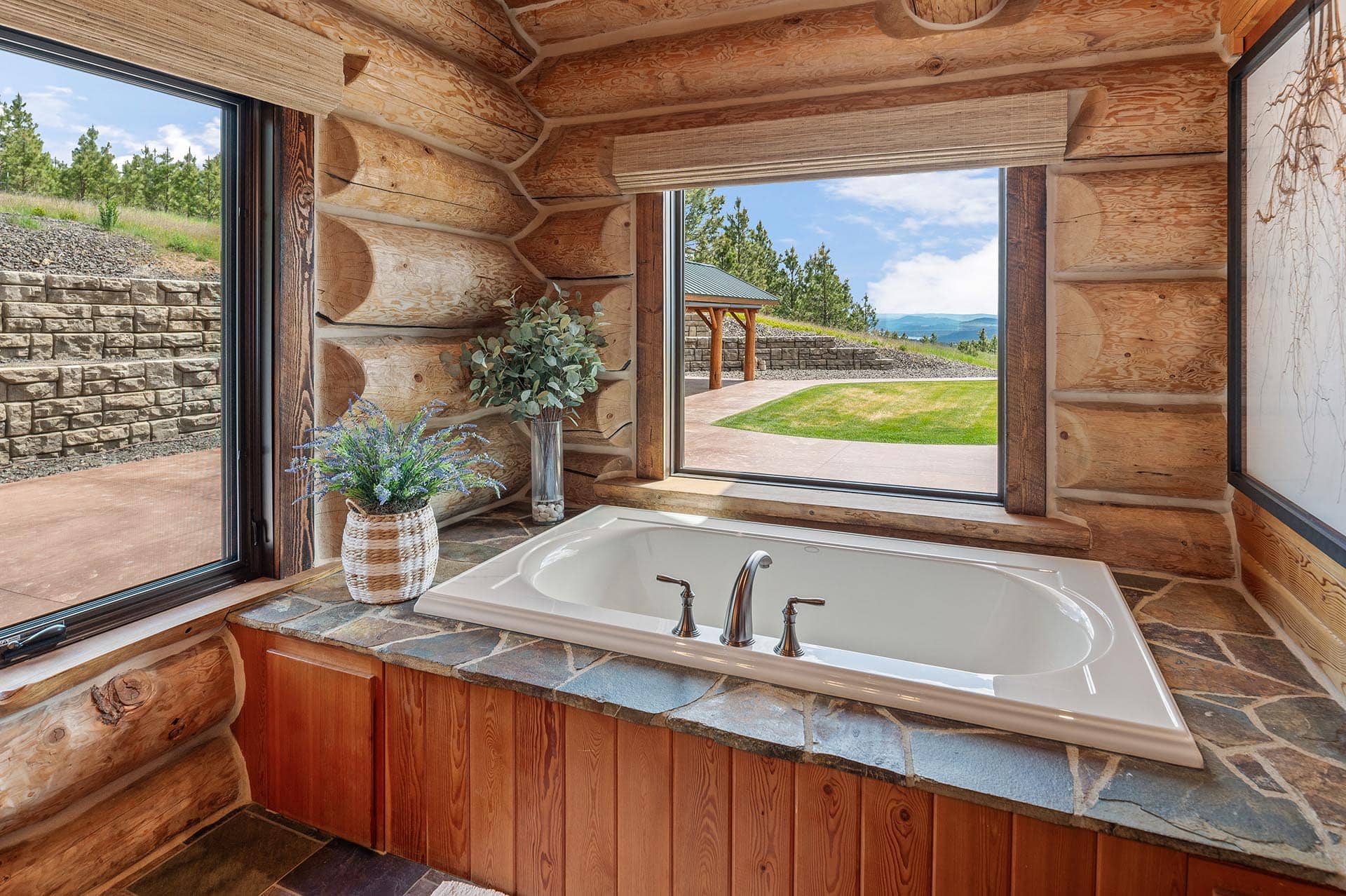 Soaking tub with a view at Painted Rose Ranch