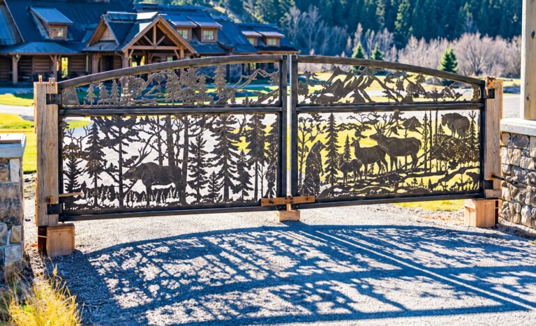 big creek metal works wildlife scene steel double gate 1 768x467